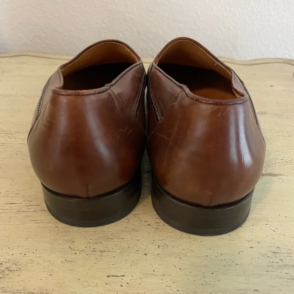 Mezlan Made in Spain Cable‎ Trim Leather LIVORNO Loafer in Brown Size 9 M